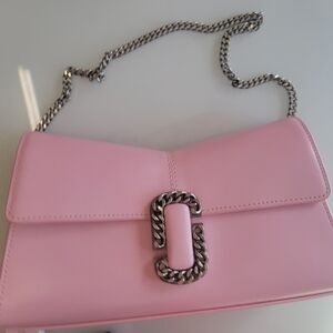 Marc Jacobs Pink Crossbody Bag with Silver Chain